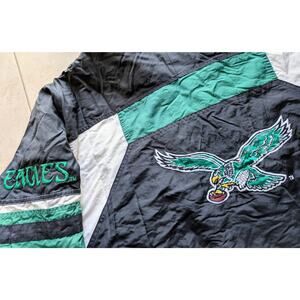 Philadelphia Eagles 90s GAME DAY Turbo puffer jacket L kelly blk NFL vtg